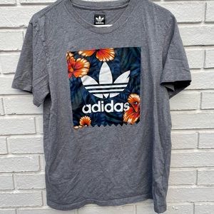 Adidas floral and grey t-shirt